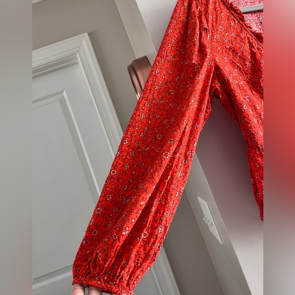 Floral Wrap Around Long Sleeve Blouse - Picture 3 of 5